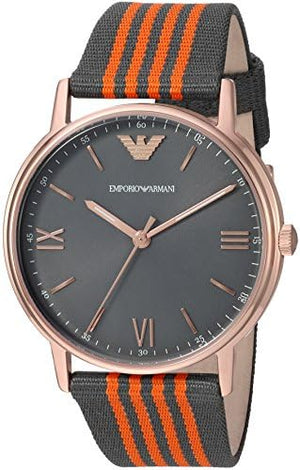 Emporio Armani Kappa Quartz Grey Dial Two Tone Nylon Strap Watch For Men - AR11014 Authentic Buy Shop Now