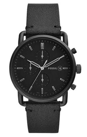 Fossil Commuter Black Dial Black Leather Strap Watch for for Men - FS5504 Authentic Buy Shop Now