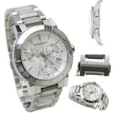 Burberry City Chronograph White Dial Silver Steel Strap Watch For Women - BU9700 Authentic Buy Shop Now