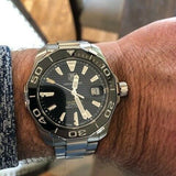 Tag Heuer Aquaracer Automatic Black Dial Silver Steel Strap Watch for Men - WAY211A.BA0928 Authentic Buy Shop Now