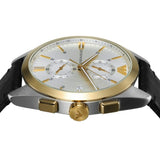 Emporio Armani Claudio Chronograph Silver Dial Black Leather Strap Watch For Men - AR11498 Authentic Buy Shop Now