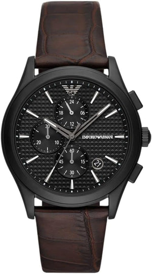 Emporio Armani Paolo Chronograph Black Dial Brown Leather Strap Watch For Men - AR11549 Authentic Buy Shop Now