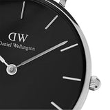 Daniel Wellington Petite Ashfield Black Dial Black Mesh Strap Watch For Women - DW00100246 Authentic Buy Shop Now