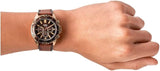 Fossil Garrett Chronograph Brown Dial Brown Leather Strap Watch for Men - FS5867 Authentic Buy Shop Now
