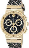 Versace Greca Chronograph Black Dial Brown Leather Strap Watch For Men - VEZ900621 Authentic Buy Shop Now