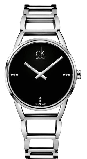 Calvin Klein Stately Black Dial Silver Steel Strap Watch for Women - K3G2312S Authentic Buy Shop Now