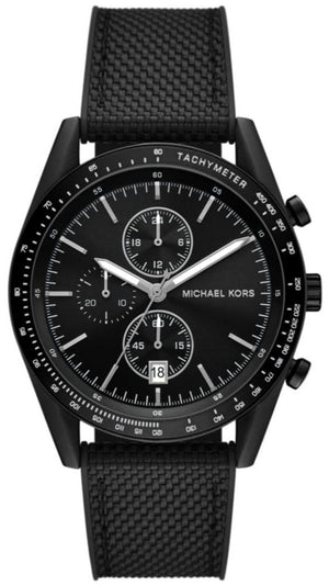 Michael Kors Accelerator Chronograph Black Dial Black Nylon Strap Watch for Men - MK9143 Authentic Buy Shop Now