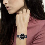Swarovski Crystal Frost Black Dial Black Leather Strap Watch for Women - 5484058 Authentic Buy Shop Now