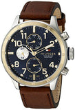 Tommy Hilfiger Sport Multifunction Blue Dial Brown Leather Strap Watch for Men - 1791137 Authentic Buy Shop Now