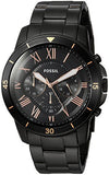 Fossil Grant Sport Chronograph Black Dial Black Steel Strap Watch for Men - FS5374 Authentic Buy Shop Now