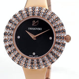 Swarovski Crystal Rose Black Dial Rose Gold Steel Strap Watch for Women - 5484050 Authentic Buy Shop Now