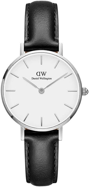 Daniel Wellington Classic Petite Sheffield White Dial Black Leather Strap Watch For Women - DW00100186 Authentic Buy Shop Now