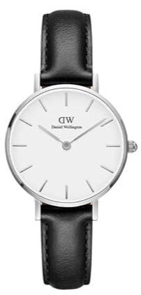 Daniel Wellington Classic Petite Sheffield White Dial Black Leather Strap Watch For Women - DW00100242 Authentic Buy Shop Now