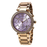 Michael Kors Parker Purple Dial Rose Gold Steel Strap Watch for Women - MK6169 Authentic Buy Shop Now