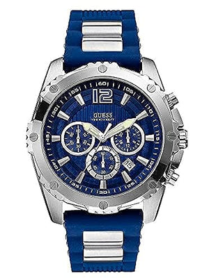 Guess Sport Multifunction Blue Dial Blue Rubber Strap Watch For Men - W0167G3 Authentic Buy Shop Now