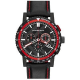 Burberry City Chronograph Black Dial Black Leather Strap Watch for Men - BU9803 Authentic Buy Shop Now