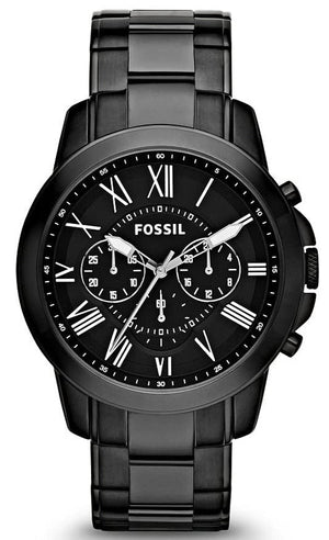 Fossil Grant Chronograph Black Dial Black Steel Strap Watch for Men - FS4832 Authentic Buy Shop Now