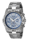 Guess Commander Chronograph Blue Dial Silver Steel Strap Watch for Men - GW0056G2 Authentic Buy Shop Now