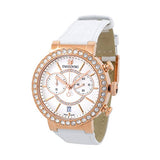Swarovski Citra Sphere Chrono White Dial White Leather Strap Watch for Women - 5080602 Authentic Buy Shop Now