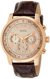 Guess Horizon Quartz Champagne Dial Brown Leather Strap Watch For Women - W0380G4 Authentic Buy Shop Now