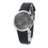 Calvin Klein Minimal Grey Dial Black Leather Strap Watch for Men - K3M221C4 Authentic Buy Shop Now