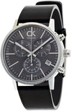 Calvin Klein Post Minimal Chronograph Black Dial Black Leather Strap Watch for Men - K7627107 Authentic Buy Shop Now