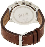Hugo Boss Pioneer Chronograph Blue Dial Brown Leather Strap Watch For Men - 1513709 Authentic Buy Shop Now