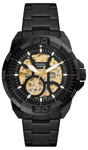 Fossil Bronson Automatic Skeleton Black Dial Black Steel Strap Watch for Men - ME3217 Authentic Buy Shop Now