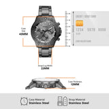 Fossil Bannon Multifunction Chronograph Grey Dial Grey Steel Strap Watch for Men - BQ2491 Authentic Buy Shop Now
