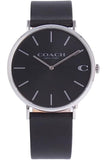 Coach Charles Grey Dial Black Leather Strap Watch for Men - 14602150 Authentic Buy Shop Now