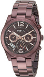 Fossil Perfect Boyfriend Multifunction Maroon Dial Maroon Steel Strap Watch for Women - ES4110 Authentic Buy Shop Now
