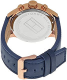 Tommy Hilfiger Trent Quartz White Dial Blue Leather Strap Watch for Men - 1791139 Authentic Buy Shop Now