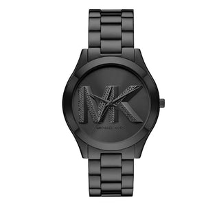 Michael Kors Slim Runway Analog Black Dial Black Steel Strap Watch For Women - MK4734 Authentic Buy Shop Now