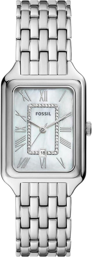 Fossil Raquel Three Hand Date Mother of Pearl Dial Silver Steel Strap Watch for Women - ES5306 Authentic Buy Shop Now