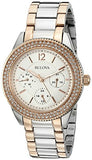 Bulova Crystal Collection Silver Dial Two Tone Steel Strap Watch for Women - 98N100 Authentic Buy Shop Now