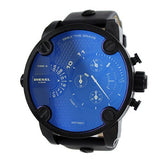 Diesel Little Daddy Blue Dial Black Leather Strap Watch For Men - DZ7257 Authentic Buy Shop Now
