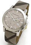 Burberry The City Smoke Dial Checked Brown Leather Strap Watch for Men - BU9358 Authentic Buy Shop Now