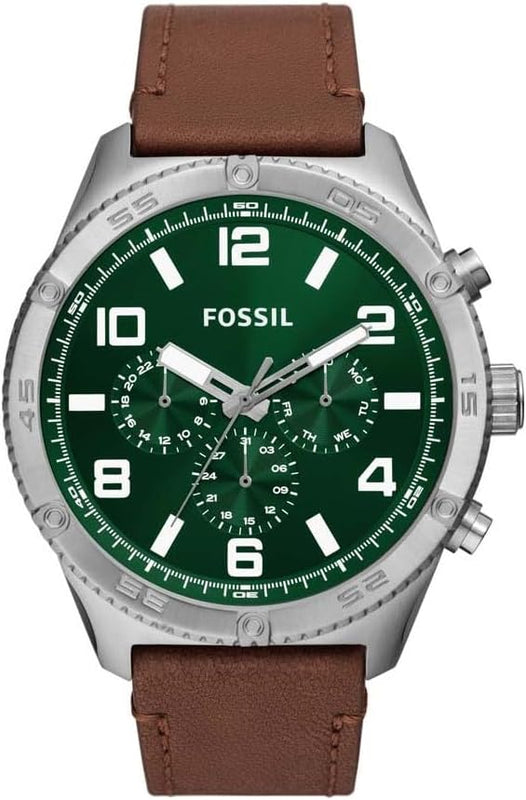 Fossil Brox Multifunction Green Dial Brown Leather Strap Watch for Men - BQ2801 Authentic Buy Shop Now