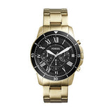 Fossil Inscription Automatic Black Dial Gold Steel Strap Watch for Men - FS5267 Authentic Buy Shop Now