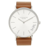 Coach Perry Silver Dial Brown Leather Strap Watch for Women - 14503120 Authentic Buy Shop Now