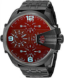 Diesel Uber Chief Chronograph Red Dial Black Steel Strap Watch For Men - DZ7373 Authentic Buy Shop Now