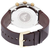 Emporio Armani Chronograph White Dial Brown Leather Strap Watch For Men - AR11033 Authentic Buy Shop Now