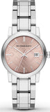 Burberry The City Pink Dial Silver Steel Strap Watch for Women - BU9124 Authentic Buy Shop Now