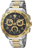 Versace Dylos Chronograph Black Dial Two Tone Steel Strap Watch for Men - VQC100016 Authentic Buy Shop Now