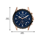 Fossil Forrester Chronograph Blue Dial Blue Leather Strap Watch for Men - FS5814 Authentic Buy Shop Now
