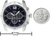 Guess Intrepid Chronograph Black Dial Two Tone Steel Strap Watch for Men - W0167G1 Authentic Buy Shop Now
