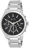 Armani Exchange Drexler Chronograph Black Dial Silver Steel Strap Watch for Men - AX2600 Authentic Buy Shop Now
