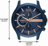 Armani Exchange Hampton Chronograph Blue Dial Blue Steel Strap Watch For Men - AX2430 Authentic Buy Shop Now