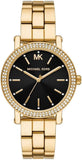 Michael Kors Corey Three Hand Black Dial Gold Steel Strap Watch for Women - MK7345 Authentic Buy Shop Now