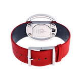 Calvin Klein Glam Transparent Dial Red Leather Strap Watch for Women - K9423144 Authentic Buy Shop Now